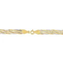 Bracelet Jasmin Tresse Or Bicolore-Histoire d'Or