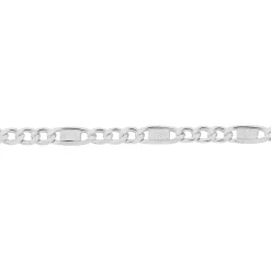 Histoire d'Or Bracelet Jeremi Maille Alternee 1/3 Et Plaquettes Argent Blanc