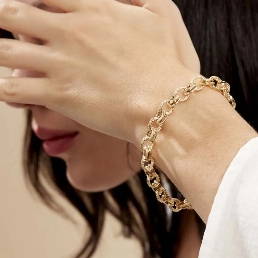 Histoire d'Or Bracelet Joice Maille Alternée Et Godronne