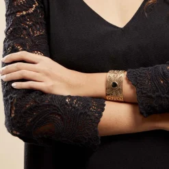 Bracelet Jonc Acier Doré Maurits Agate-Histoire d'Or Clearance