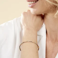 Bracelet Jonc Anaisaae Torsade Or Tricolore-Histoire d'Or Sale