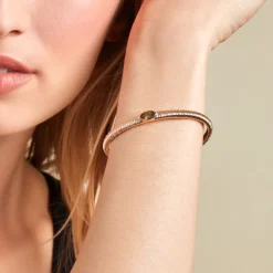 Bracelet Jonc Angelica Plaque Or Jaune Oxyde De Zirconium-Histoire d'Or Online