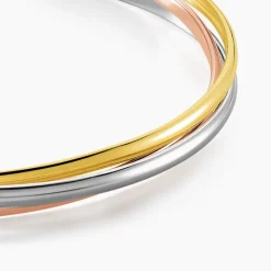 Histoire d'Or Bracelet Jonc Annie-france Plaqué Or Tricolore