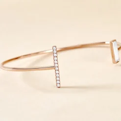 Histoire d'Or Bracelet Jonc Argent Rose Tea Oxyde De Zirconium