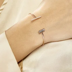 Histoire d'Or Bracelet Jonc Argent Rose Tea Oxyde De Zirconium