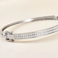 Histoire d'Or Bracelet Jonc Carinne Argent Blanc Oxyde De Zirconium