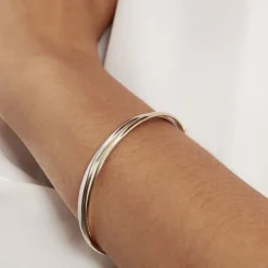 Bracelet Jonc Catalin 2 Fils Flexibles Or Bicolore-Histoire d'Or