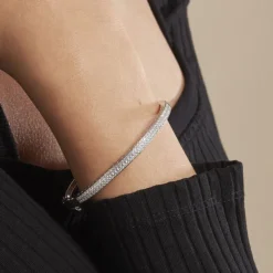 Histoire d'Or Bracelet Jonc Clélya Argent Blanc Oxyde De Zirconium