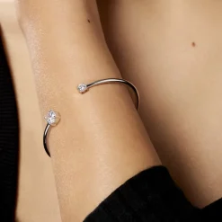 Histoire d'Or Bracelet Jonc Domitille Argent Blanc Oxyde De Zirconium