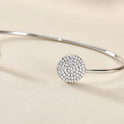 Bracelet Jonc Domitylle Argent Blanc Oxyde De Zirconium-Histoire d'Or Best