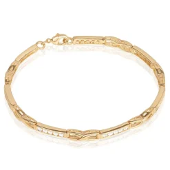 Bracelet Jonc Epiphanieae Plaqué Or Jaune Oxyde De Zirconium-Histoire d'Or Best