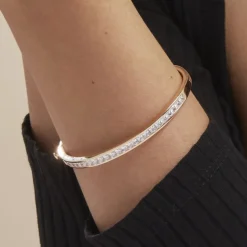 Histoire d'Or Bracelet Jonc Frieda Plaqué Or Jaune Oxyde De Zirconium