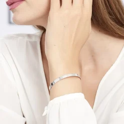 Histoire d'Or Bracelet Jonc Gravita Argent Blanc