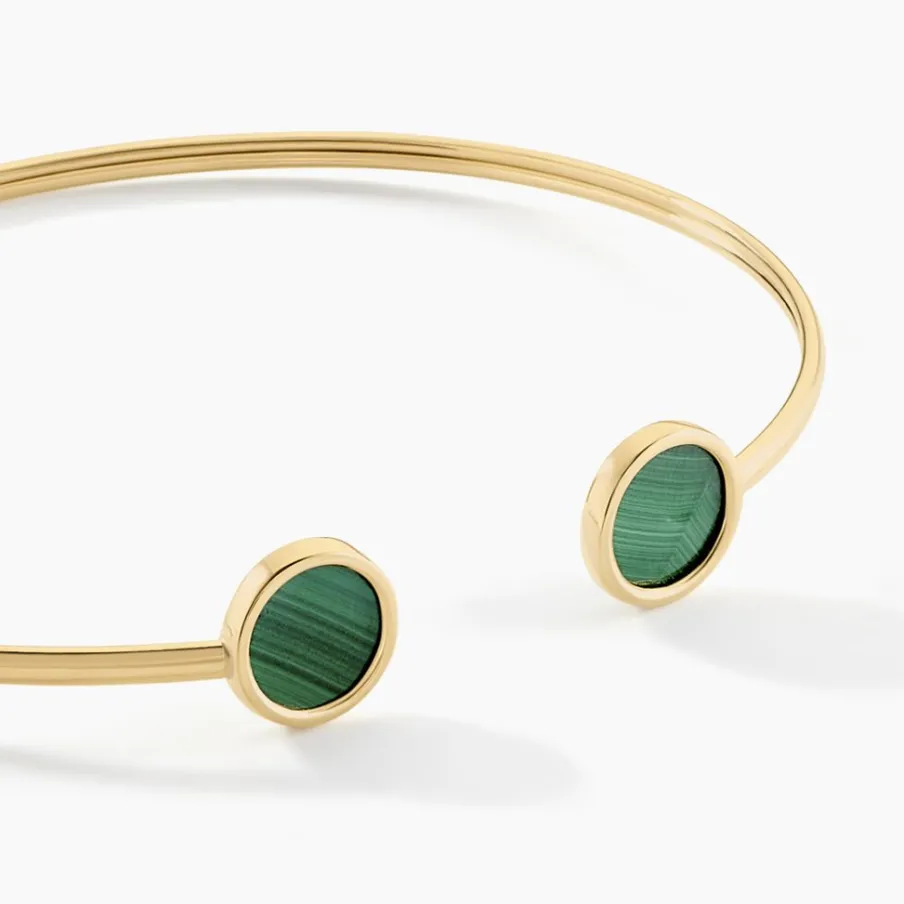 Histoire d'Or Bracelet Jonc Heida Or Jaune Malachite