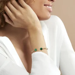 Histoire d'Or Bracelet Jonc Heida Or Jaune Malachite