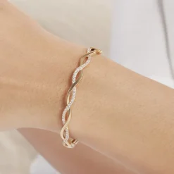 Bracelet Jonc Imae Plaqué Or Jaune Oxyde De Zirconium-Histoire d'Or Clearance