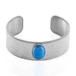 Bracelet Jonc Tiffany Acier Blanc Pierre De Synthese-IMAGINE Online