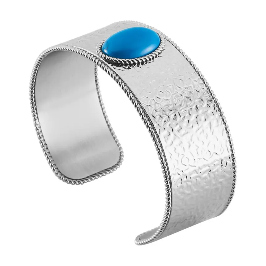 Bracelet Jonc Tiffany Acier Blanc Pierre De Synthese-IMAGINE Online