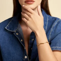 Bracelet Jonc Jennie Ondule Or Jaune-Histoire d'Or Discount