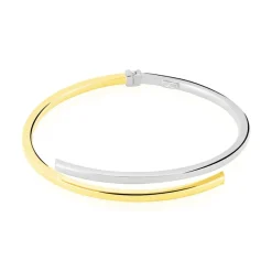 Bracelet Jonc Loise 2 Fils Carres Or Bicolore-Histoire d'Or Discount