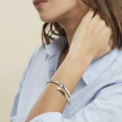 Bracelet Jonc Loise 2 Fils Carres Or Bicolore-Histoire d'Or Sale