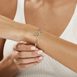 Histoire d'Or Bracelet Jonc Maisha Argent Blanc