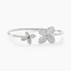 Histoire d'Or Bracelet Jonc Radiant Bloom Argent Blanc Oxyde