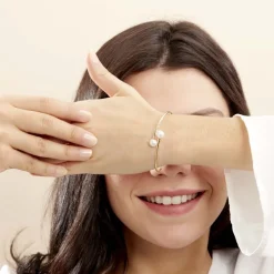 Histoire d'Or Bracelet Jonc Sammy Or Jaune Perle De Culture