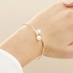 Histoire d'Or Bracelet Jonc Sammy Or Jaune Perle De Culture