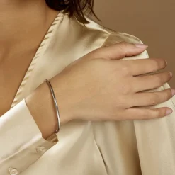 Histoire d'Or Bracelet Jonc Tabata Argent Blanc