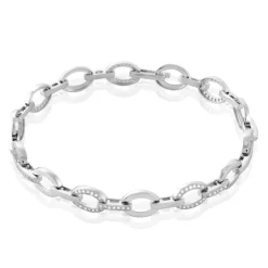 Bracelet Jonc Tehei Argent Blanc Oxyde De Zirconium-Histoire d'Or