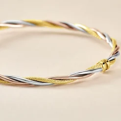 Bracelet Jonc Temani Or Tricolore-Histoire d'Or Online