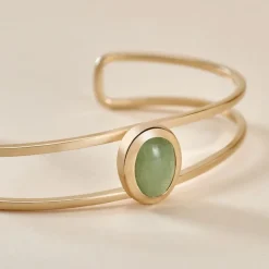 Histoire d'Or Bracelet Jonc Veina Plaqué Or Jaune Aventurine