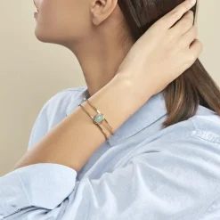 Histoire d'Or Bracelet Jonc Veina Plaqué Or Jaune Aventurine