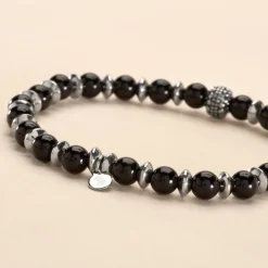 JOURDAN Bracelet Acier Gris Onyx
