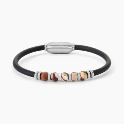 Bracelet Caoutchouc Noir Agate-JOURDAN Sale