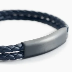 JOURDAN Bracelet Come Cuir Bleu