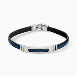 JOURDAN Bracelet Cuir Bleu