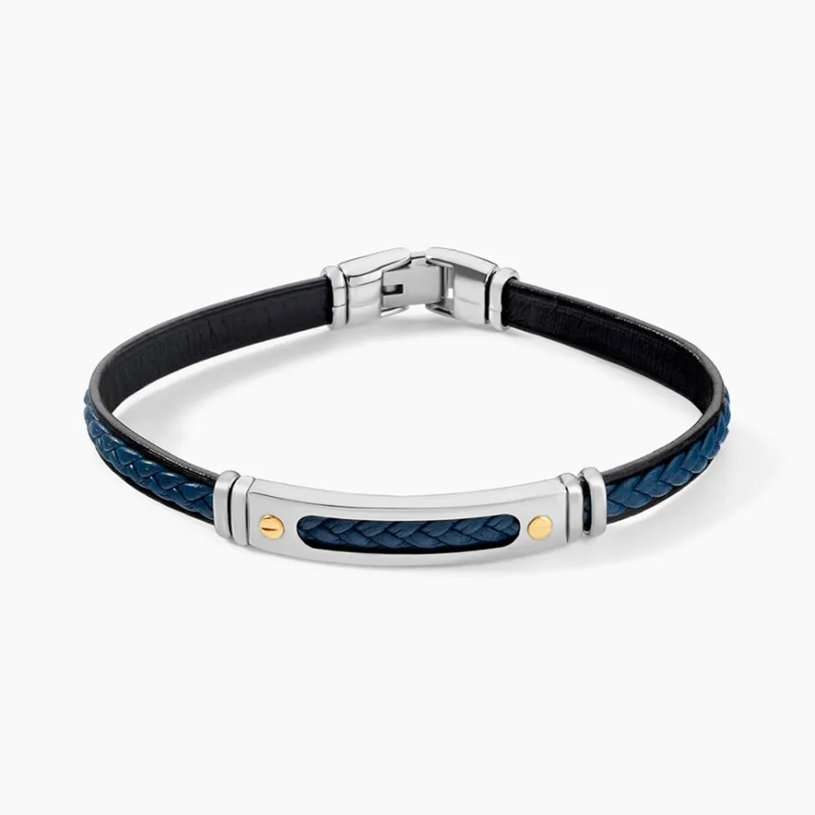 JOURDAN Bracelet Cuir Bleu