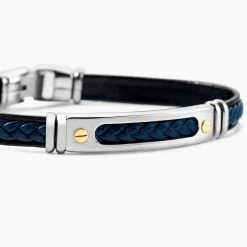 JOURDAN Bracelet Cuir Bleu