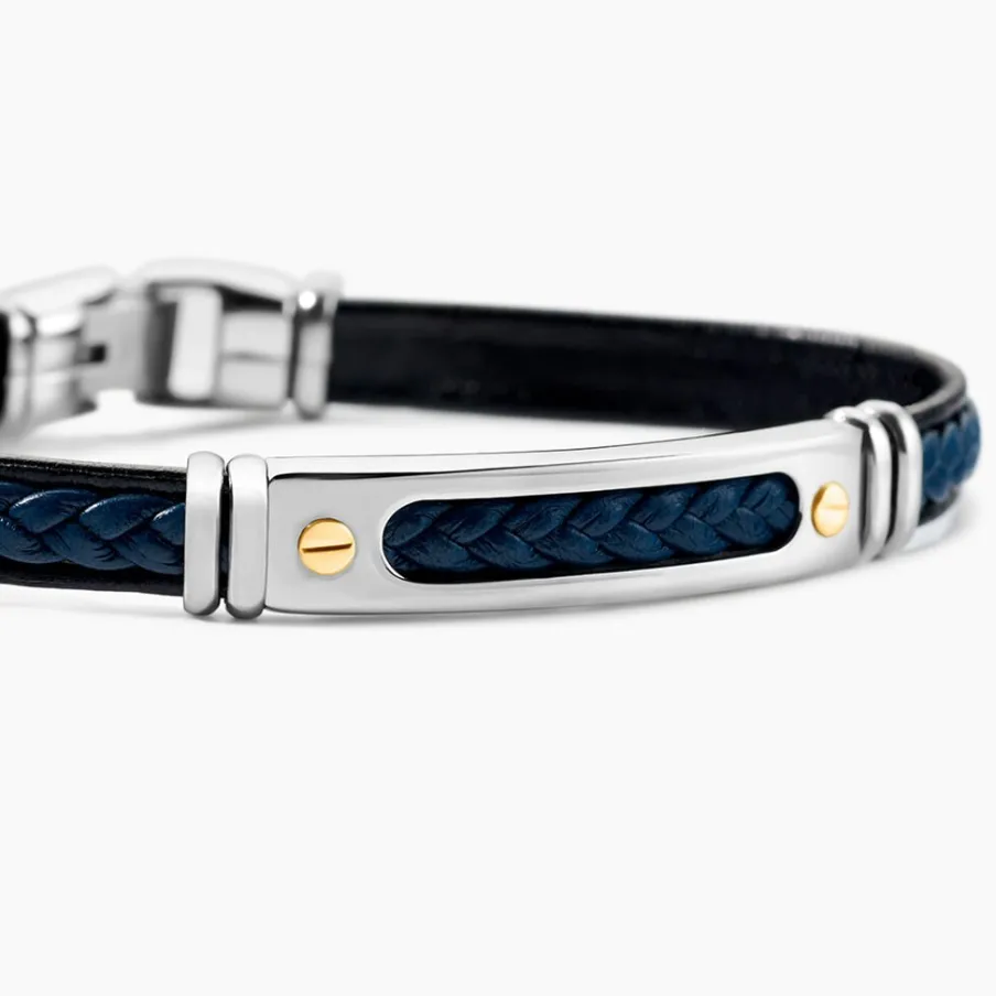JOURDAN Bracelet Cuir Bleu