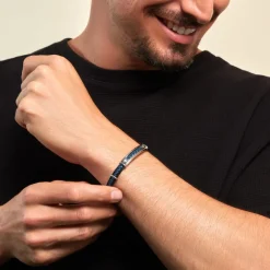 JOURDAN Bracelet Cuir Bleu