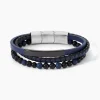 JOURDAN Bracelet Hercule Cuir Multicolore Onyx Lapis Lazuli