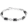 Bracelet Homme Black Beal Acier Argente-JOURDAN Clearance