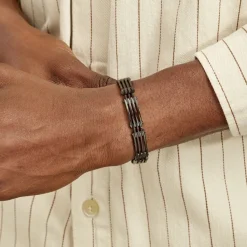 Bracelet Homme Rio Acier Noir-JOURDAN Sale