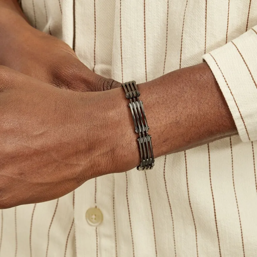 Bracelet Homme Rio Acier Noir-JOURDAN Sale