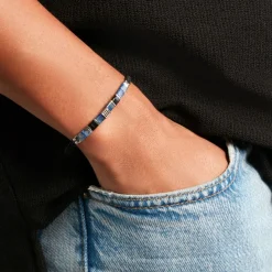 Bracelet Jahan Acier Argenté Lapis Lazuli Agate-JOURDAN Best