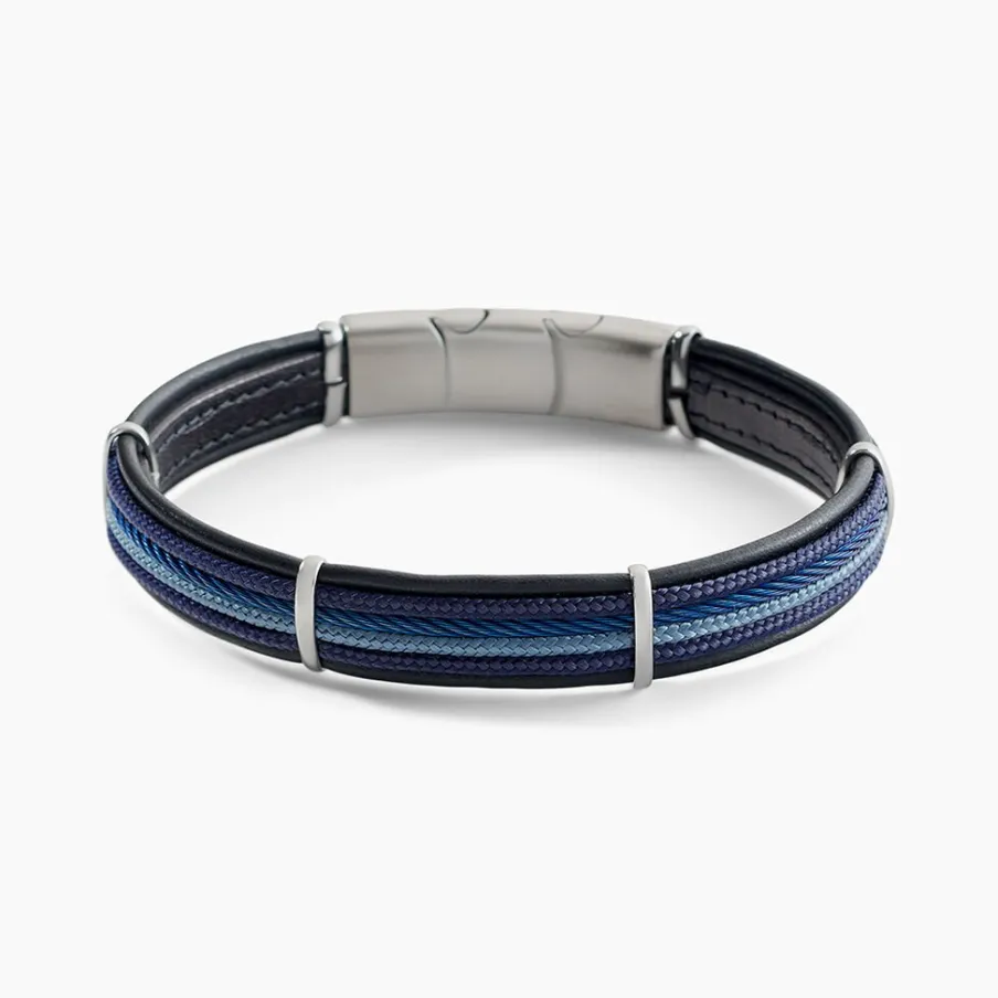 JOURDAN Bracelet Marin Cuir Multicolore