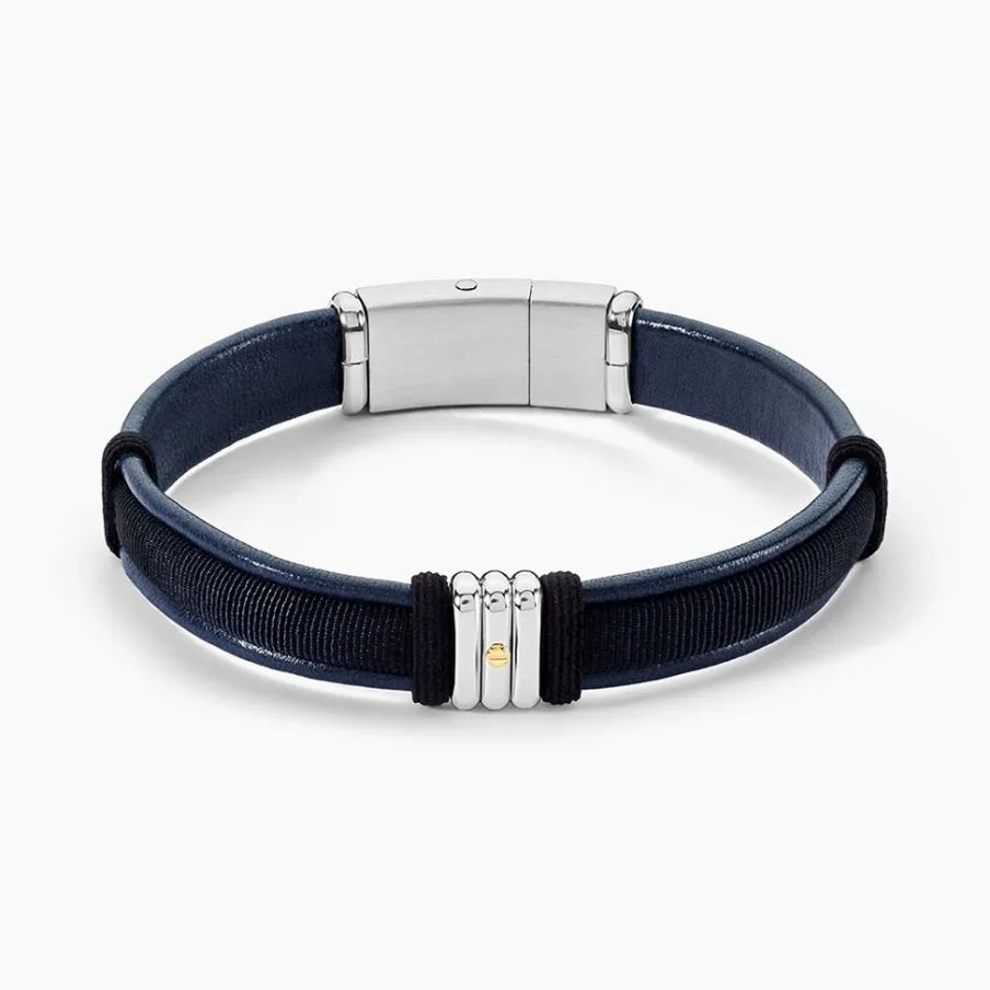 JOURDAN Bracelet Orso Cuir Bleu
