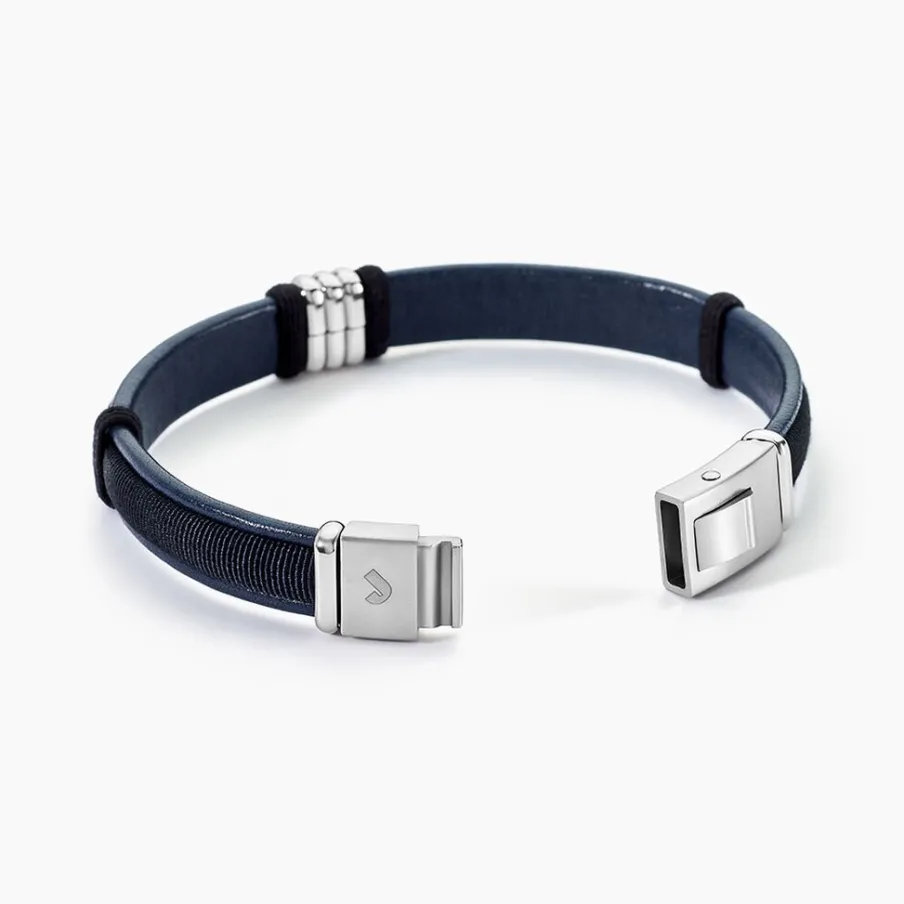 JOURDAN Bracelet Orso Cuir Bleu